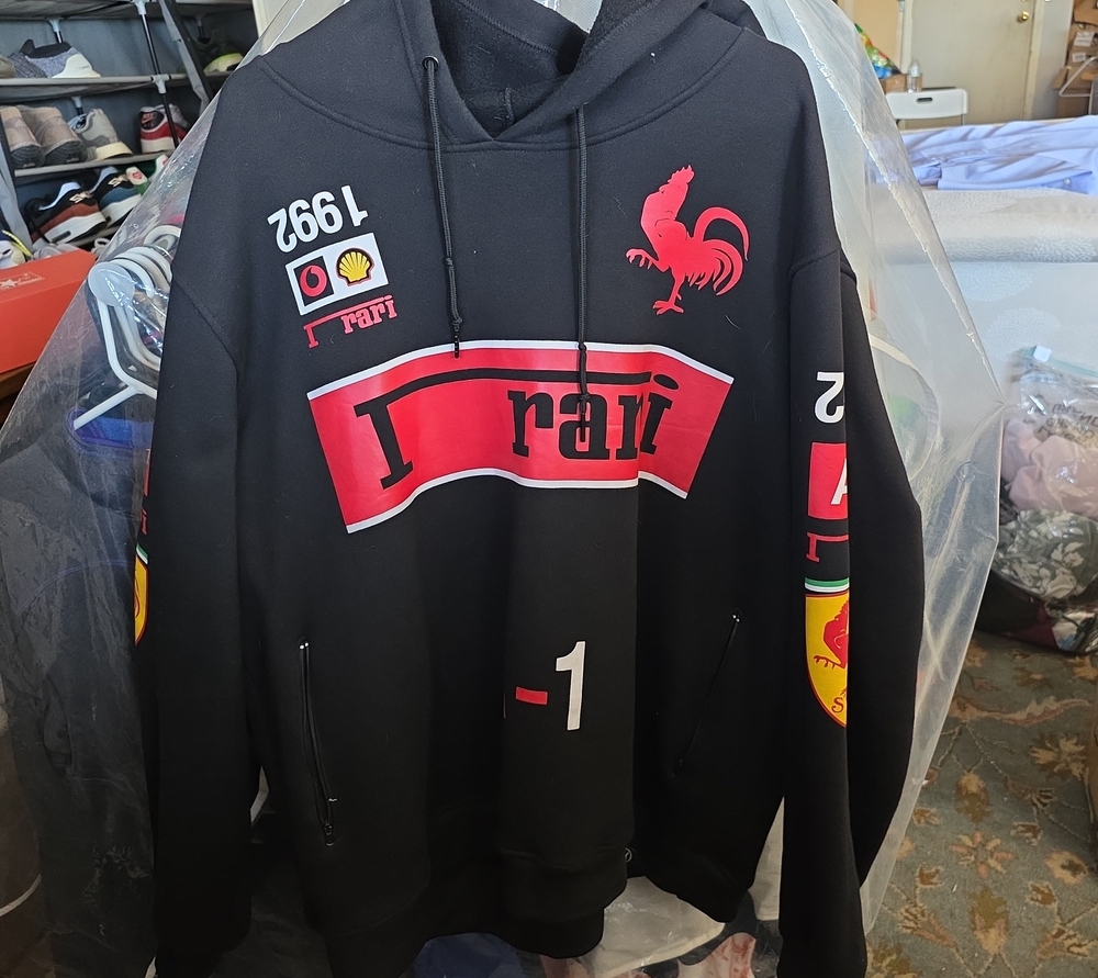 Source Unknown Black Hoodie with Red Racing Logos